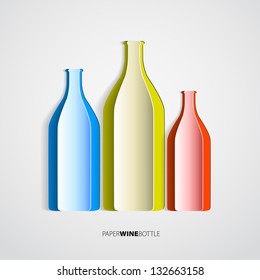 Three Bottles of wine - vector illustration