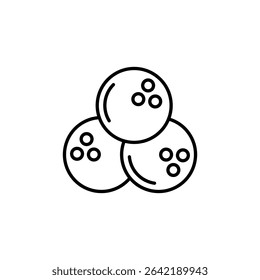 Three Bowling Balls Stacked Together In A Linear Graphic Design Style