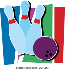 Three Bowling Pins Bowling Ball Stock Vector (Royalty Free) 2570097 ...