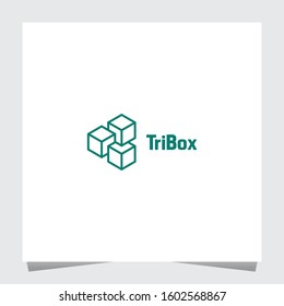 Three Box Logo Geometrical Template. Icons