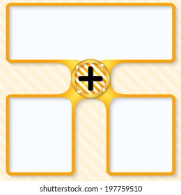 three boxes for entering text with arrows and plus sign