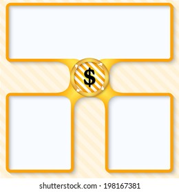 three boxes for entering text with arrows and dollar sign