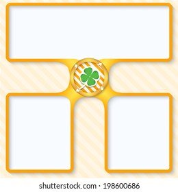 three boxes for entering text with arrows and cloverleaf