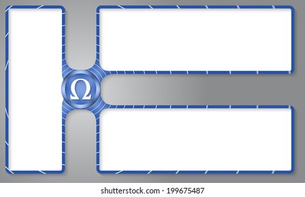 three boxes for entering text with omega symbol