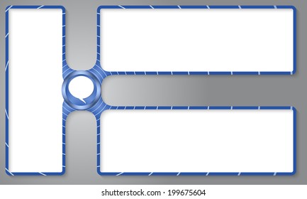 three boxes for entering text with speech bubble