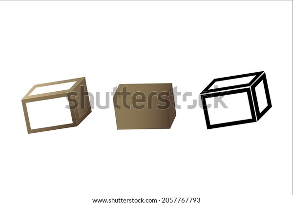 Three Boxes Isolated On White Background Stock Vector (Royalty Free ...
