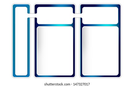 three boxes  for text