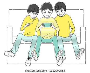 three boys playing game