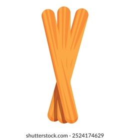 Three breadsticks standing up on white background, simple illustration of common italian food