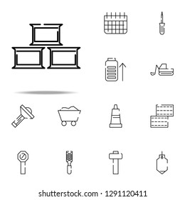 three bricks icon. construction icons universal set for web and mobile