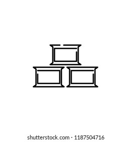 three bricks icon. Element of construction for mobile concept and web apps illustration. Thin line icon for website design and development, app development