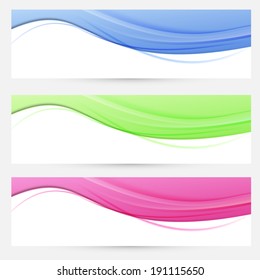 Three Bright Headers Swoosh Collection. Vector Illustration