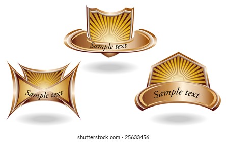 three bright label; clip-art