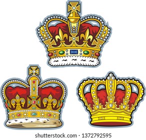 Three British Crowns. Vector