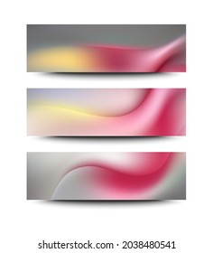 Three brochures gray pink liquid background template design. Modern style for design book cover magazine layout, abstract geometric background, presentation templates.