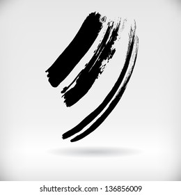 Three Broken up  Black Paint Strokes, Vector Illustration EPS10