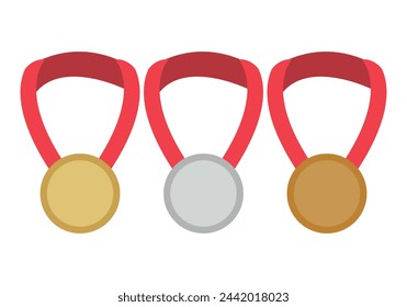 Three bronze, silver and gold medals.