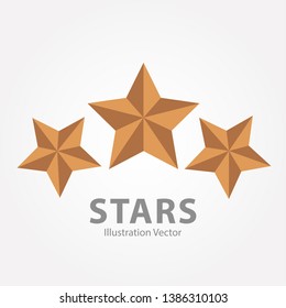 Three Bronze Stars illustration Vector