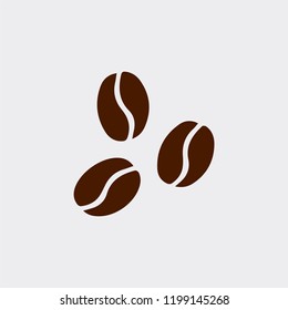 Three brown coffee beans vector