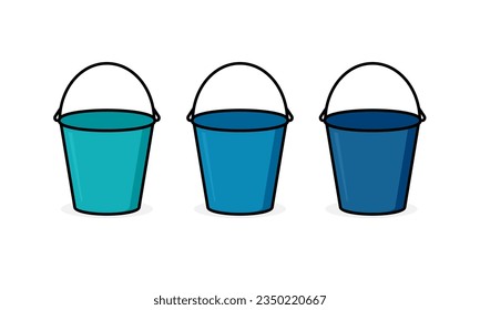 Three buckets filled outline icon. Clipart image isolated on white background