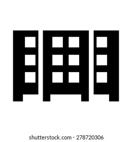 Three buildings symbol icon vector illustration eps10 on white background