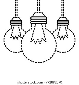 three bulb light hanging energy icons