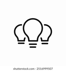 three bulbs ideas icon sign vector