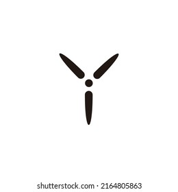 Tres viñetas letra Y símbolo geométrico simple vector de logotipo