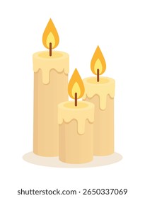 Three Burning Candles vector for halloween