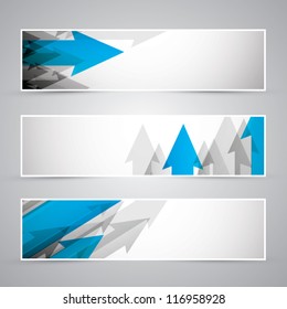 Three business banners of arrows vector eps10