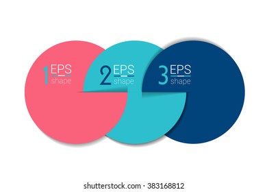 Three business elements banner, template. 3 steps design, chart, infographic, step by step number option, layout. 3D cyrcle style.