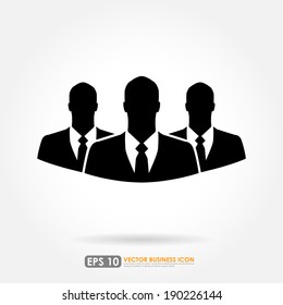 Three businessman icon - teamwork, relationship & HR concept