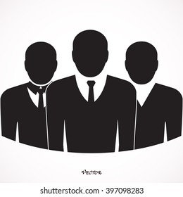 Three businessman silhouettes