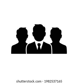 Three businessman silhouettes vector icon