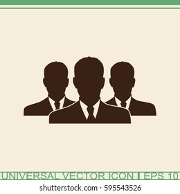 Three businessman silhouettes - vector icon.
