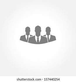 Three businessman vector icon