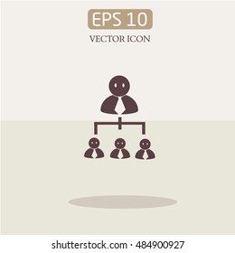 Three businessman vector icon.The teamwork vector icon. Communication.concept network icon