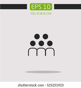 Three businessman vector icon.The teamwork vector icon. Communication.concept network icon