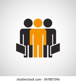 Three Businessman.vector illustration. 