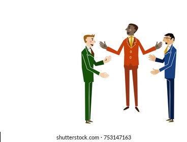 Three businessmen.Business image.Image of work.