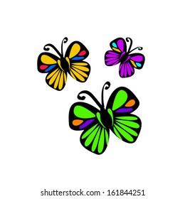 three butterflies