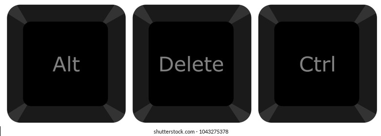 Three buttons for fix computer hanging problem,vector illustration