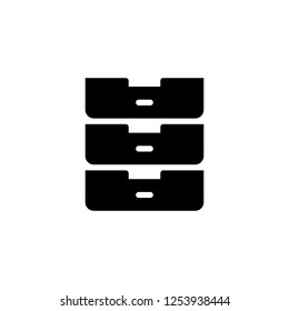 Three cabinet drawer vector icon