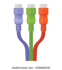 Three Cables Attached Known Audio Cable Stock Vector (Royalty Free ...