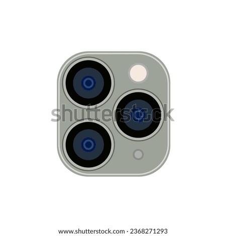 Three camera of Mobile vector icon. back came icon.