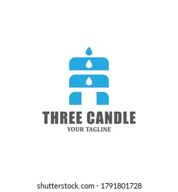three candle logo vector illustration