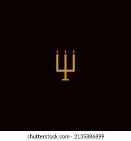 Three candles are burning on a candlestick