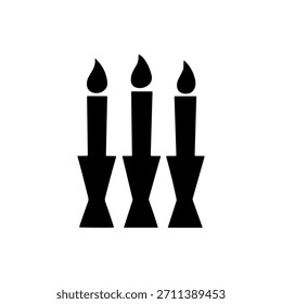 Three Candles icon or logo isolated sign symbol vector illustration - high quality black style vector icons