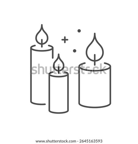 Three candles line outline icon