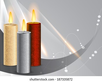 Three Candles on abstract background/wallpaper